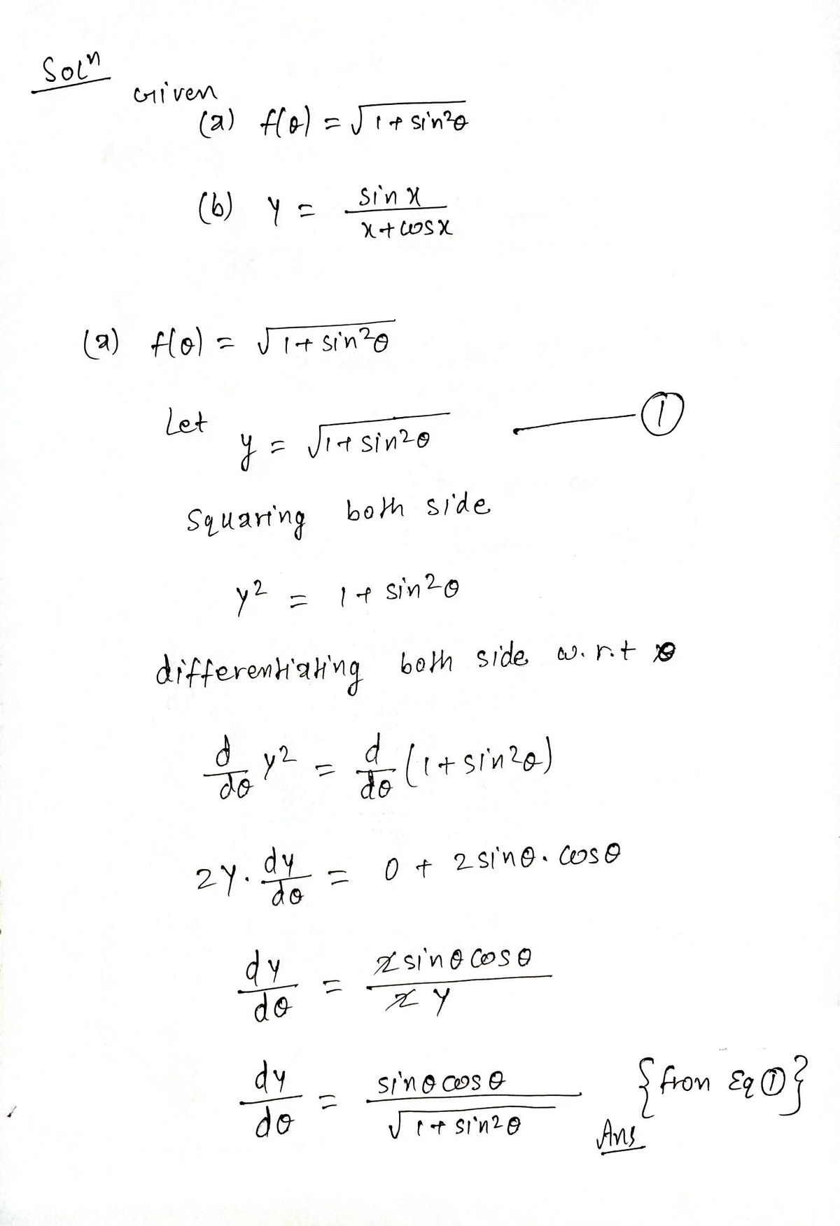 Calculus homework question answer, step 1, image 1